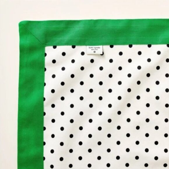 NWT 84"x60" Polka Dot Tablecloth Black/Cream/Green - kate spade new york xTarget - Picture 3 of 3